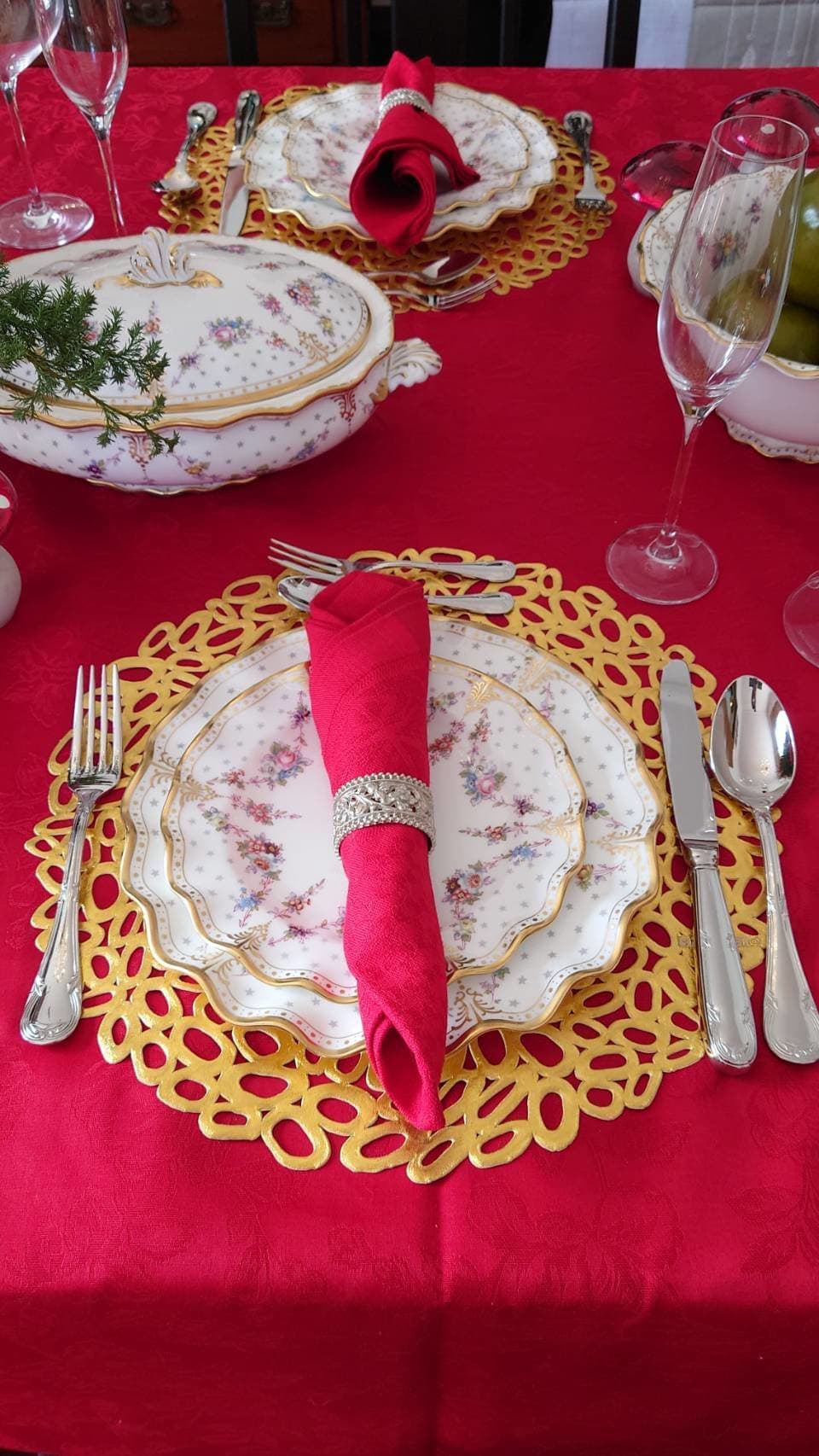 ＃ピンクバラ、透明ガラス花器